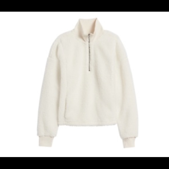 Banana Republic Sweaters - SOLD NWT Banana Republic Sherpa Fleece Half-Zip 💕